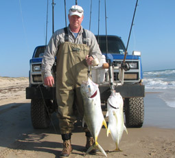 Jeff Wolda of Bulverde took these two nice jacks fishing with Billy on the 16th of March